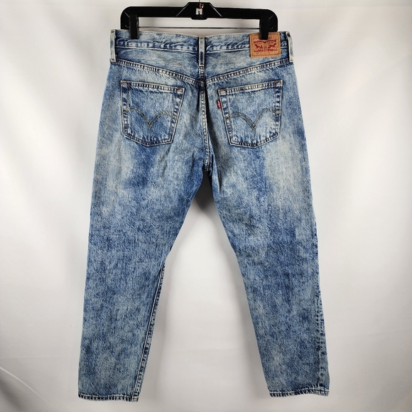 Levi's Jeans Womens 501 CT Button Fly Distressed Blue Denim Mid Rise Size 32x28 - Picture 10 of 13